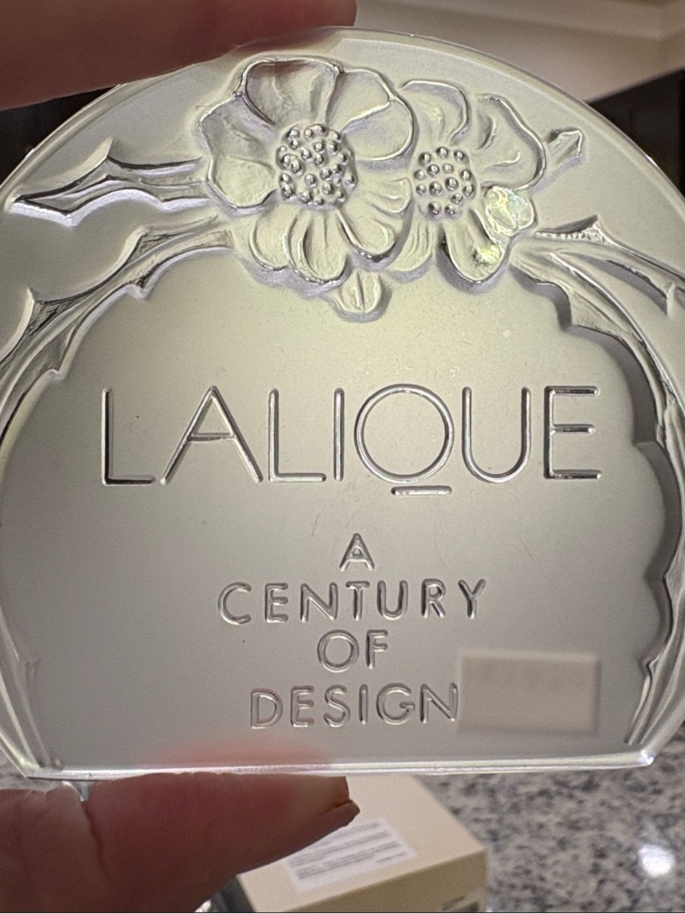 Lalique Clear Frosted Glass Commemorative Plaaue